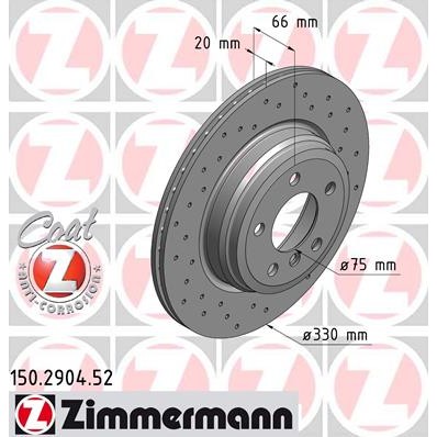 Слика на кочионен диск ZIMMERMANN SPORT BRAKE DISC COAT Z 150.2904.52 за BMW 3 Touring F31 335 i xDrive - 340 коњи бензин