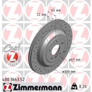 Слика 1 на кочионен диск ZIMMERMANN SPORT BRAKE DISC COAT Z 400.3663.52