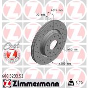 Слика 1 на кочионен диск ZIMMERMANN SPORT BRAKE DISC COAT Z 600.3233.52