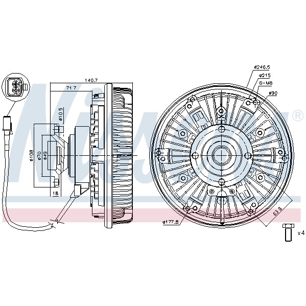 Слика на кумплуг, вентилатор на ладник NISSENS 86024 за Honda Logo (GA3) 1.3 - 65 коњи бензин