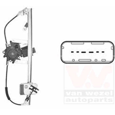 Слика на Механизам за подигање на стакло VAN WEZEL 4366262 за Renault Modus 1.5 dCi (JP0G, JP0H) - 106 коњи дизел