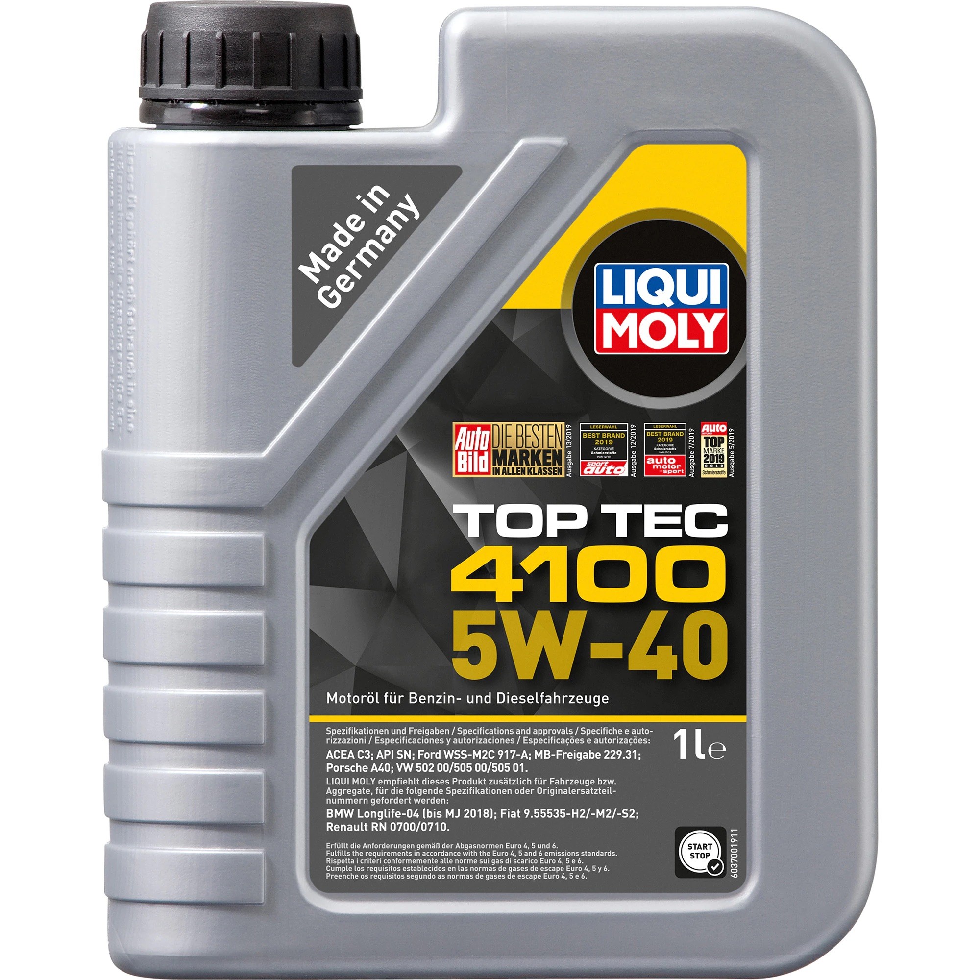 Слика на Моторно масло LIQUI MOLY Top Tec 4100 5W-40 3700 за BMW 6 Coupe (E24) 630 CS - 185 коњи бензин