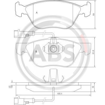 Слика на плочки A.B.S. 36894 за Alfa Romeo GTV (916C) 1.8 16V (916C3) - 144 коњи бензин