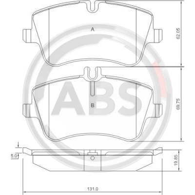 Слика на плочки A.B.S. 37165 за Mercedes C-class Estate (s203) C 180 Kompressor (203.246) - 143 коњи бензин