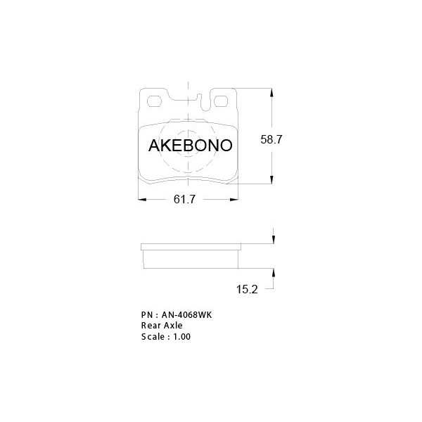 Слика на плочки AKEBONO Standard AN-4068WK за Mercedes C-class Saloon (w202) C 36 AMG (202.028) - 280 коњи бензин