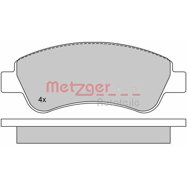 Слика на плочки METZGER 1170026 за Peugeot 1007 1.4 HDi - 68 коњи дизел