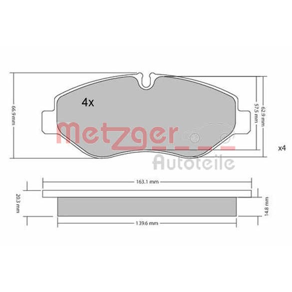 Слика на плочки METZGER 1170040 за Mercedes Viano (w639) CDI - 204 коњи дизел