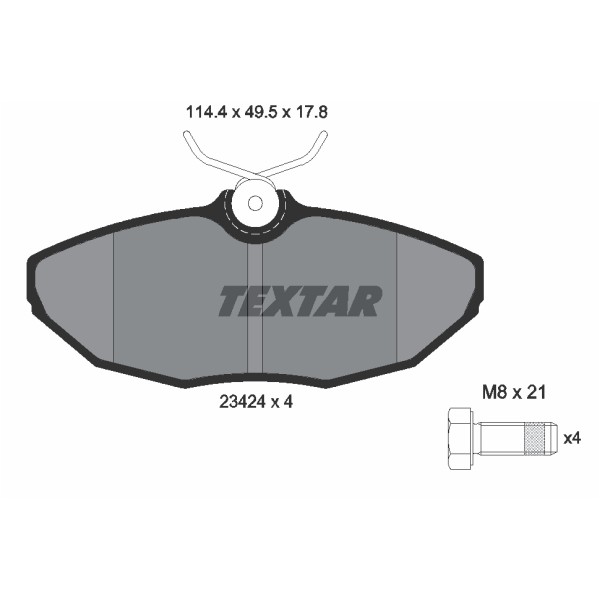Слика на плочки TEXTAR 2342401 за Jaguar S-Type Saloon (CCX) 3.0 - 234 коњи бензин