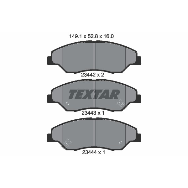 Слика на плочки TEXTAR 2344201 за Kia Retona (CE) 2.0 16V - 128 коњи бензин