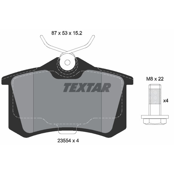 Слика на плочки TEXTAR 2355401 за Peugeot 208 1.0 - 68 коњи бензин