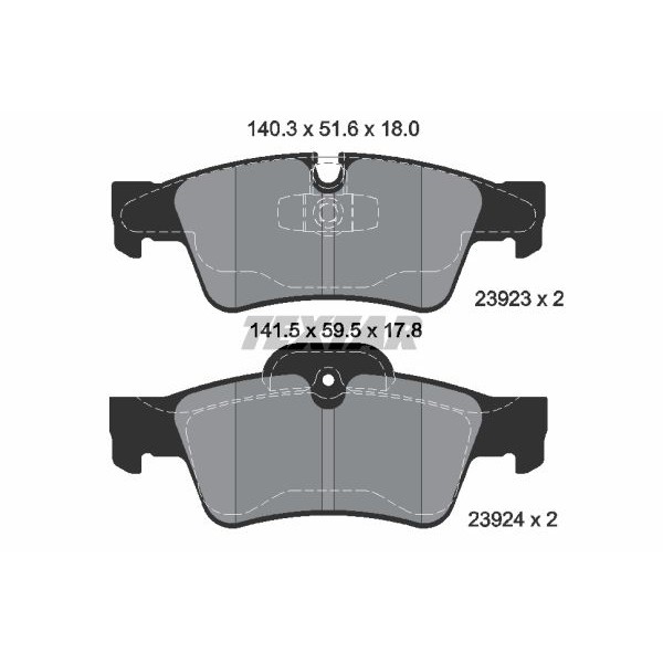 Слика на плочки TEXTAR 2392301 за Mercedes R-class (w251,v251) R 350 CGI 4-matic (251.057, 251.157) - 306 коњи бензин