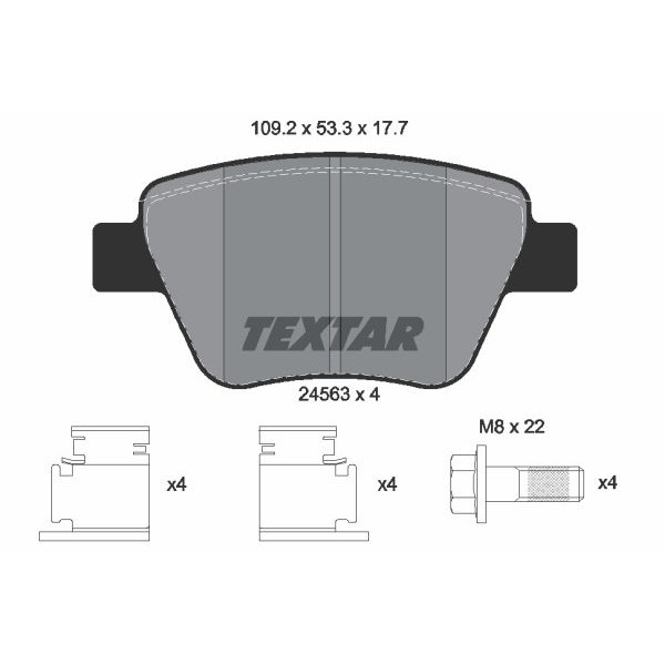 Слика на плочки TEXTAR 2456301 за Skoda Yeti (5L) 2.0 TDI 4x4 - 140 коњи дизел