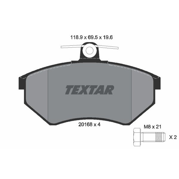 Слика на плочки TEXTAR Q+ 2016804 за VW Vento Sedan (1H2) 1.6 - 101 коњи бензин