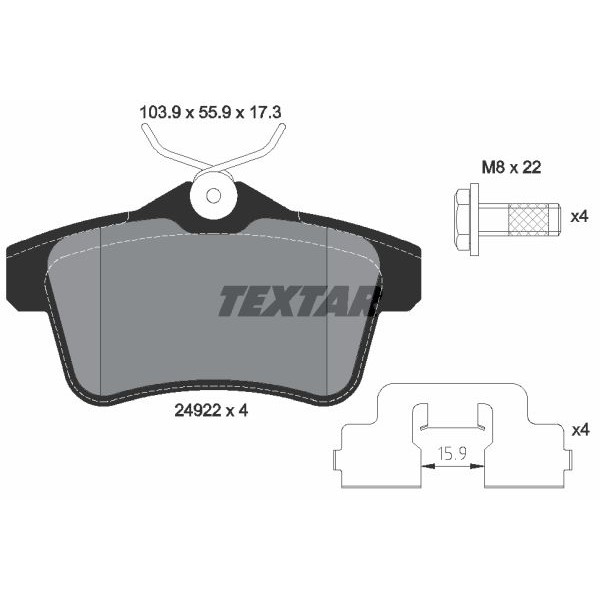 Слика на плочки TEXTAR Q+ 2492201 за Peugeot RCZ 1.6 16V - 200 коњи бензин