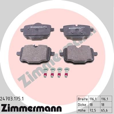 Слика на плочки ZIMMERMANN 24703.175.1 за BMW 7 Series G11 740 Li - 326 коњи бензин