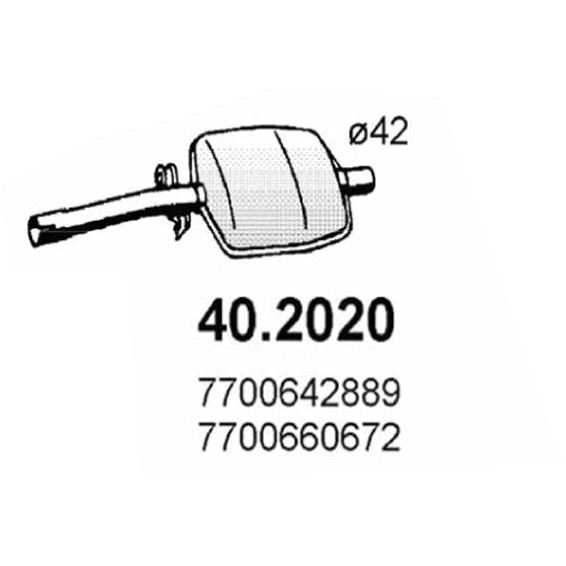 Слика на преден издувен лонец ASSO 40.2020 за Renault Fuego (136) 1.6 TS/GTS (1362) - 97 коњи бензин