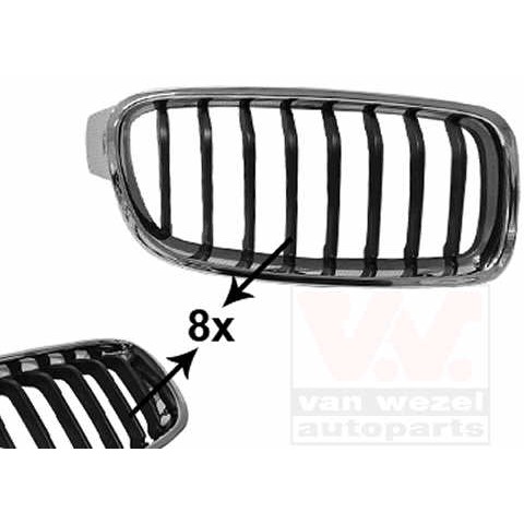 Слика на решетка пред радиатор VAN WEZEL 0670516 за BMW 3 Sedan F30 F35 F80 320 i xDrive - 184 коњи бензин