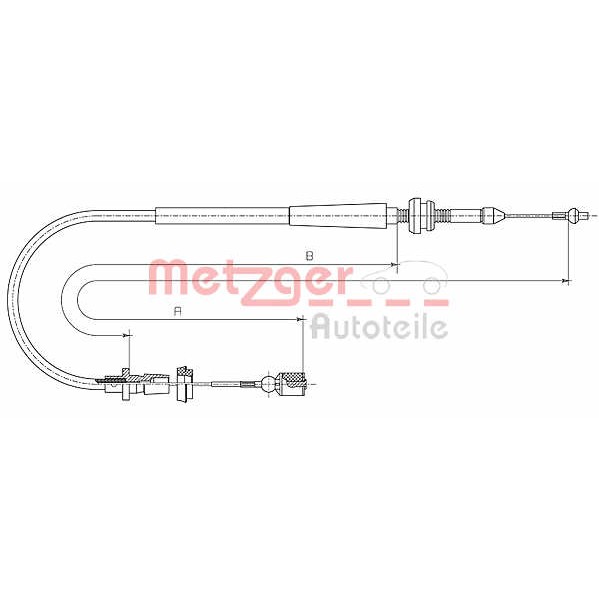 Слика на сајла за гаста METZGER COFLE 10.0862 за VW Vento Sedan (1H2) 1.8 - 90 коњи бензин