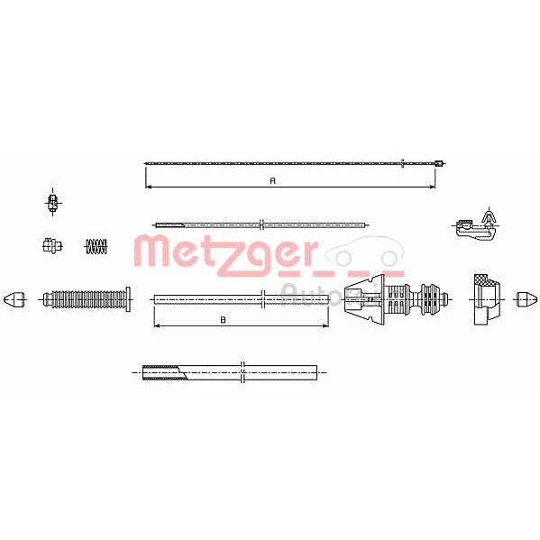 Слика на сајла за гаста METZGER COFLE 493.1 за Lancia Zeta (220) 2.0 16V (220AL5) - 132 коњи бензин