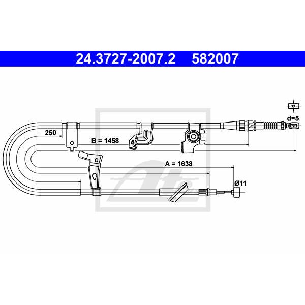 Слика на Сајла за рачна кочница ATE 24.3727-2007.2 за Fiat Sedici 1.9 D Multijet - 120 коњи дизел
