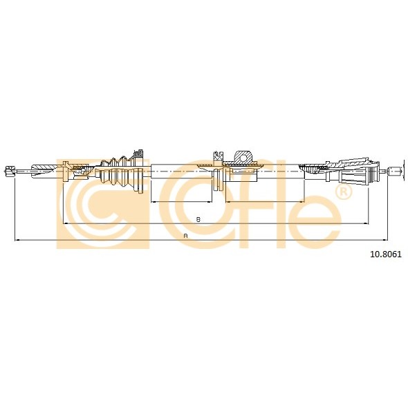 Слика на Сајла за рачна кочница COFLE 10.8061 за Volvo S70 Saloon (P80) 2.0 - 126 коњи бензин