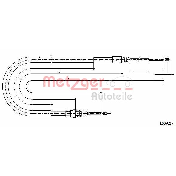 Слика на Сајла за рачна кочница METZGER COFLE 10.6037 за Peugeot 208 1.2 - 82 коњи бензин