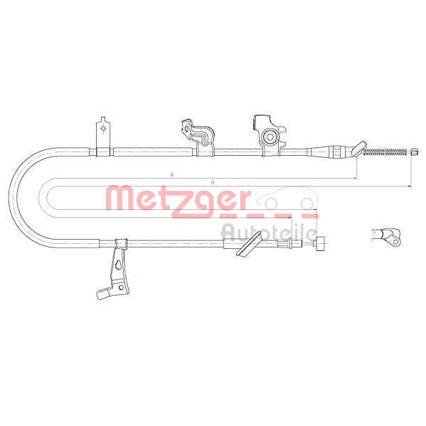 Слика на Сајла за рачна кочница METZGER COFLE 17.5060 за Fiat Sedici 1.9 D Multijet 4x4 - 120 коњи дизел