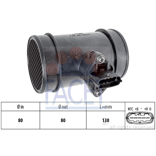 Слика на сензор за проток на воздух FACET Made in Italy - OE Equivalent 10.1495 за Lancia Thesis (841AX) 3.2 V6 - 230 коњи бензин
