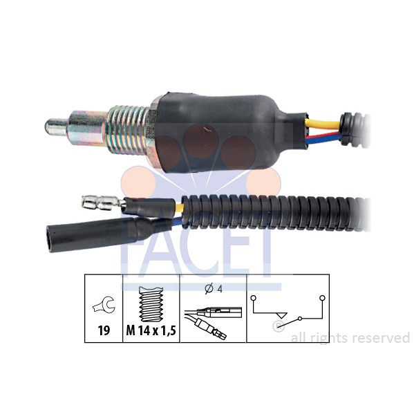 Слика на Сензор за рикверц светло FACET Made in Italy - OE Equivalent 7.6093 за MG MGF (RD) 1.8 i 16V - 120 коњи бензин