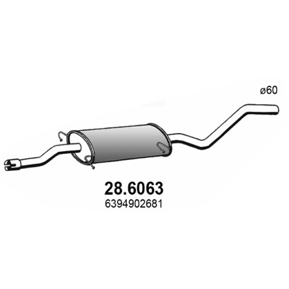 Слика на среден издувен лонец ASSO 28.6063 за Mercedes Viano (w639) CDI - 150 коњи дизел