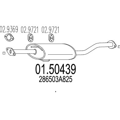 Слика на среден издувен лонец MTS 01.50439 за Hyundai Trajet (FO) 2.0 CRDi - 113 коњи дизел