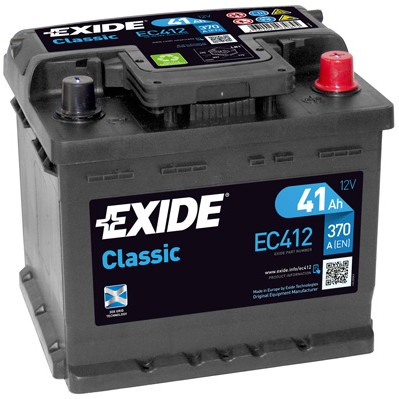 Слика на стартен акумулатор EXIDE CLASSIC * EC412 за Rover Maestro 1.3 - 67 коњи бензин