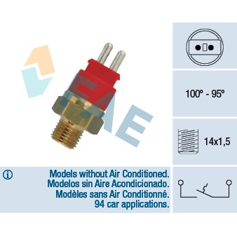 Слика на Термо прекинувач за вентилатор FAE 36250 за Mercedes 190 (w201) E 2.3 (201.028) - 136 коњи бензин