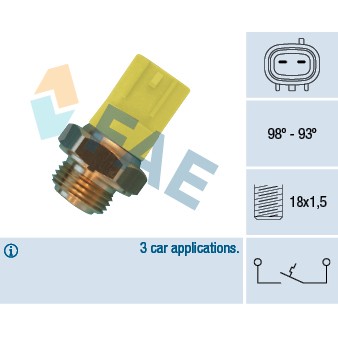 Слика на Термо прекинувач за вентилатор FAE 36500 за Suzuki Samurai (SJ) 1.3 на всичките колела (SJ 413) - 60 коњи бензин