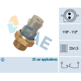 Слика на Термо прекинувач за вентилатор FAE 37700 за Ford Escort MK 7 (gal,aal,abl) 1.8 16V - 105 коњи бензин