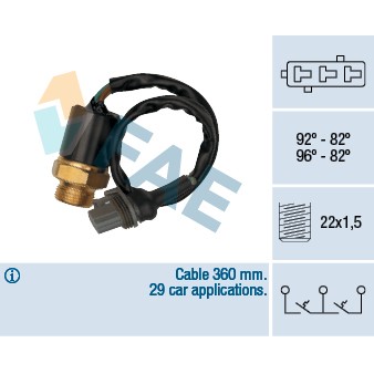 Слика на Термо прекинувач за вентилатор FAE 37870 за Renault 21 Saloon 2.0 (L48R) - 135 коњи бензин