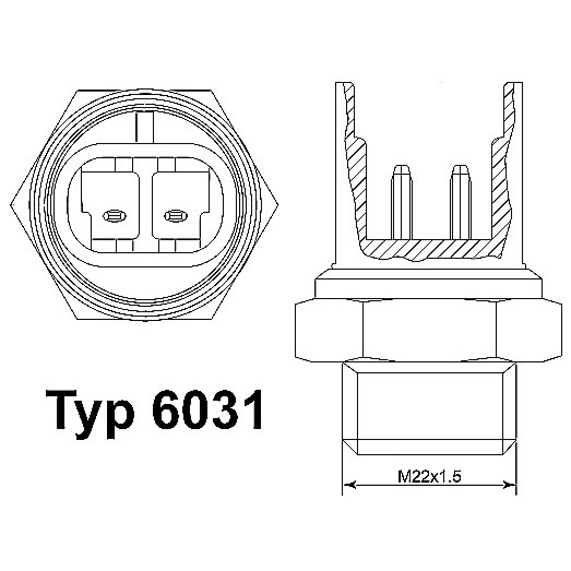 Слика на Термо прекинувач за вентилатор WAHLER 6031.92D за Alfa Romeo 155 (167) Sedan 1.7 T.S. (167.A4D, 167.A4H) - 115 коњи бензин