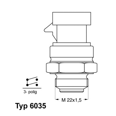 Слика на Термо прекинувач за вентилатор WAHLER 6035.92D за Fiat Coupe FA 175 2.0 16V Turbo - 190 коњи бензин