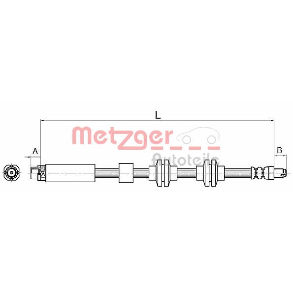 Слика на црево за кочница METZGER 4110143 за BMW 3 Coupe E92 325 i - 218 коњи бензин