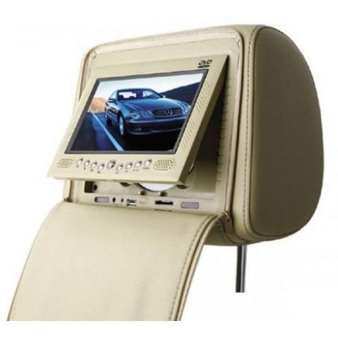 Слика на 7inch DVD плеер в подглавник с USB и безжичен джойстик за видеоигри - бежов AP HR6604BEIG