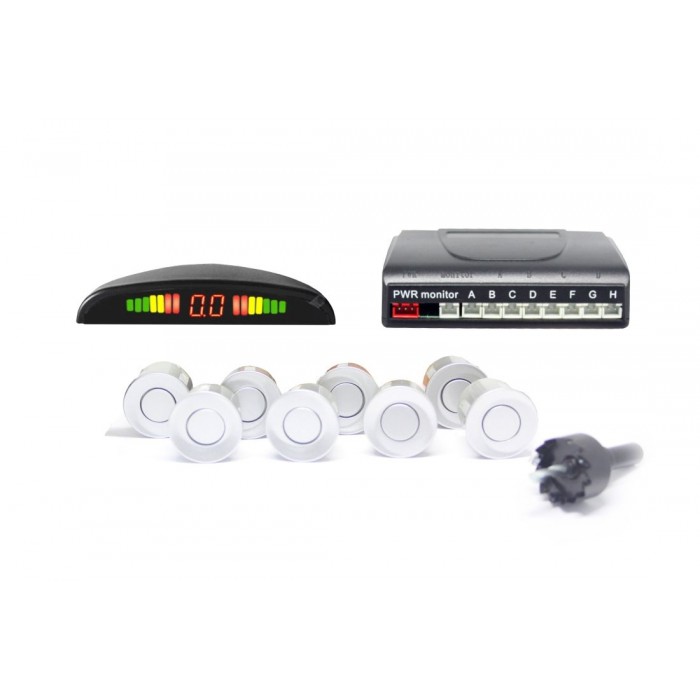 Слика на Парктроник со 8 сензора и LED дисплеј - сребристи датчици AP PS8LS за  Mercedes Viano (w639) CDI 2.2 4-matic - 150 kоњи дизел