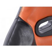Слика  на Спортски седишта комплет 2 бр. Atlanta еко кожа црни/портокалови FK Automotive FKRSE010153