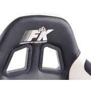 Слика  на Спортски седишта комплет 2 бр. Boston еко кожа црни/бели FK Automotive FKRSE010131