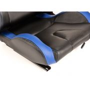Слика  на Спортски седишта комплет 2 бр. Bremen еко кожа црни/плави Carbon-Look FK Automotive FKRSE17065