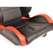 Слика  на Спортски седишта комплет 2 бр. Bremen еко кожа црни/црвени Carbon-Look FK Automotive FKRSE17063