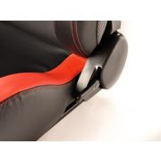 Слика  на Спортски седишта комплет 2 бр. Bremen еко кожа црни/црвени Carbon-Look FK Automotive FKRSE17063