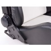 Слика  на Спортски седишта комплет 2 бр. Control еко кожа бели/црни FK Automotive FKRSE417-1/417-2