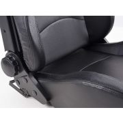 Слика  на Спортски седишта комплет 2 бр. Control еко кожа црни FK Automotive FKRSE411-1/411-2