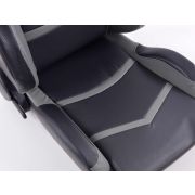 Слика  на Спортски седишта комплет 2 бр. Cyberstar еко кожа црни/сиви FK Automotive FKRSE649/651