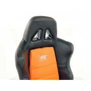 Слика  на Спортски седишта комплет 2 бр. Dallas еко кожа портокалови/црни шев портокалови FK Automotive FKRSE010107